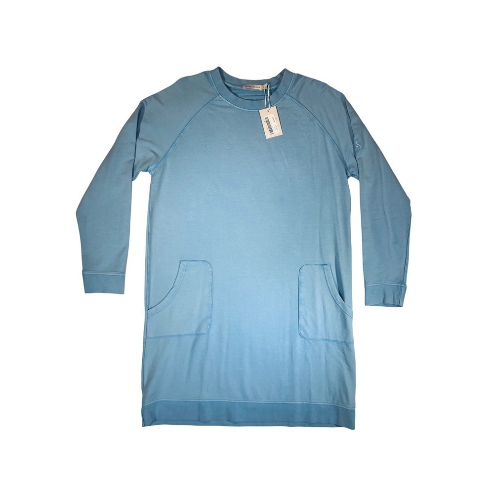 Peter Millar Womens Sweatshirt Dress Light Blue Crew Neck Long Sleeve Size L - Picture 1 of 4